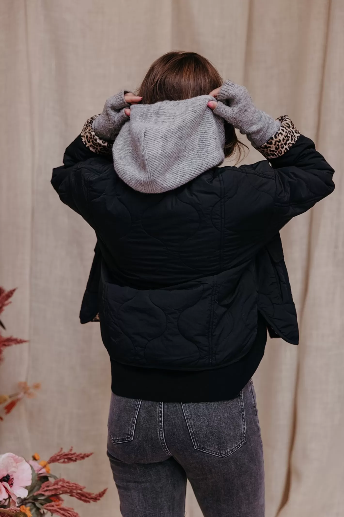 cagoule_et_mitaines_vanille_3.webp Clearance Cagoule et mitaines VANILLE Accessoires